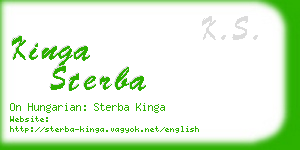 kinga sterba business card